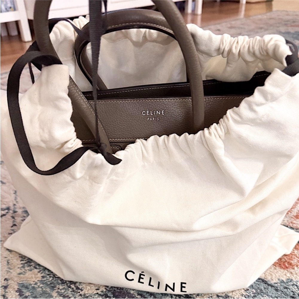 SOLD‼️Celine small luggage top handle satchel Gray taupe Leather Tote Bag - Picture 16 of 16